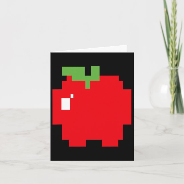 Pixel Apple 80-tals Retro Arkadspel Halloween  Kort (Framsida)