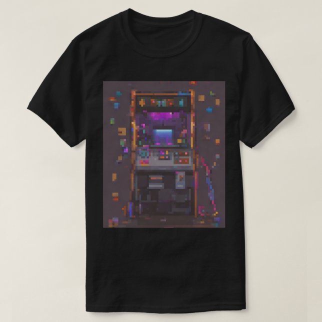 Pixel Arcade Console Controller Gamer Sticker T Shirt (Design framsida)