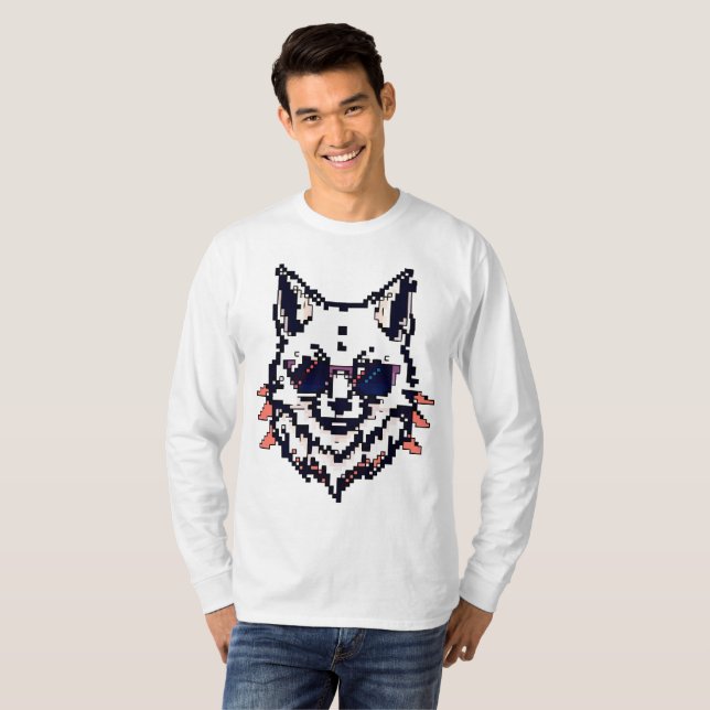 Pixel Arctic Fox T Shirt (Hel framsida)