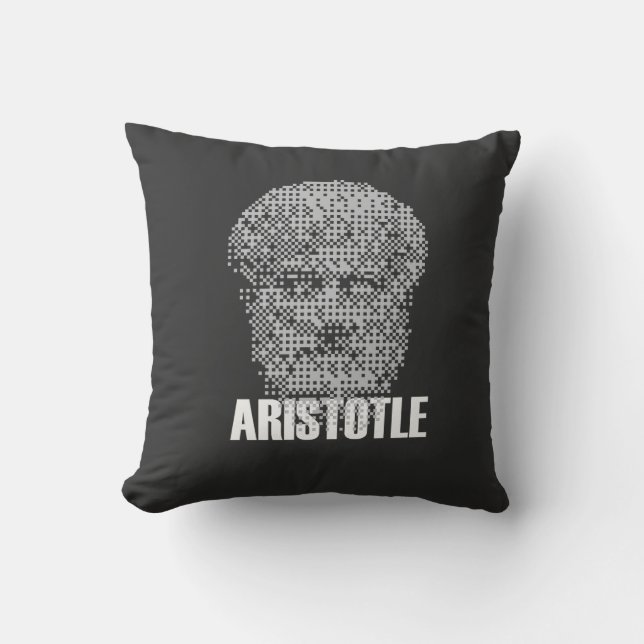 Pixel Aristotle Head Mosaic Kudde (Framsida)