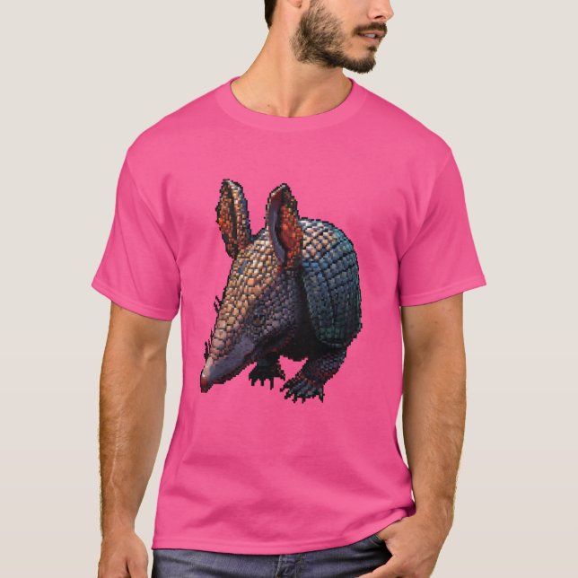 Pixel Art Älskare - Armadillo Pappa Mamma T Shirt (Framsida)