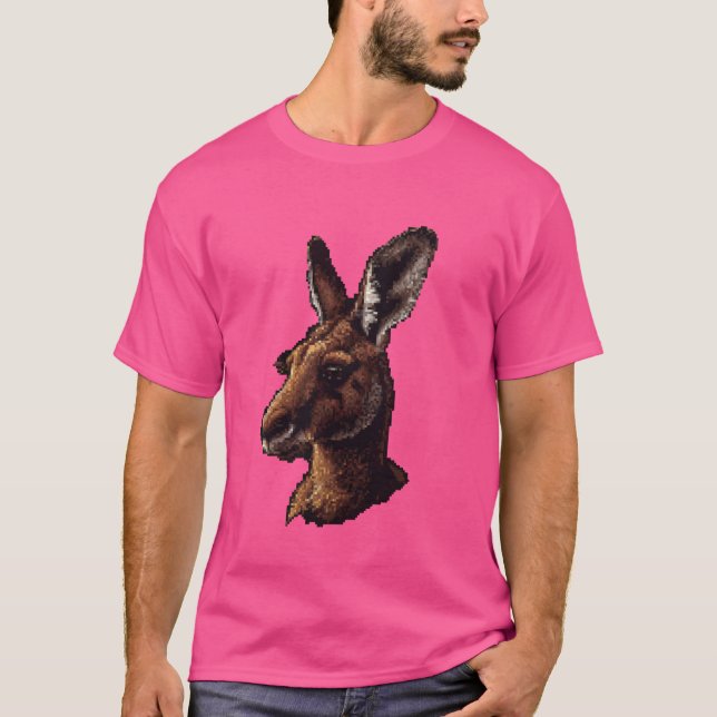 Pixel Art Älskare - Kangaroo Pappa Mamma T Shirt (Framsida)