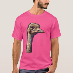 Pixel Art Älskare - Ostrich Pappa Mamma T Shirt