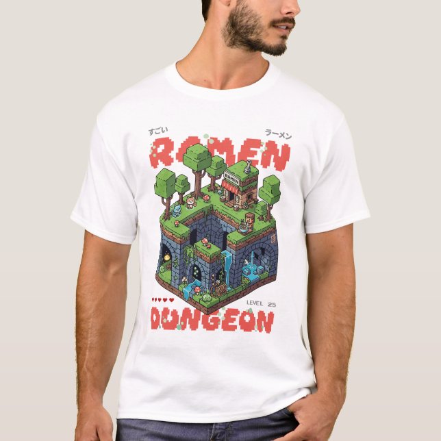 Pixel Art Collections - Ramen Dungeon T Shirt (Framsida)