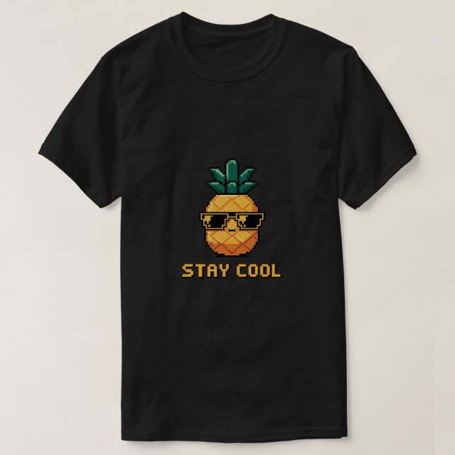 Pixel Art Coola Ananas T Shirt (Design framsida)