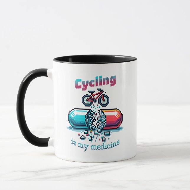 Pixel Art Cycling Mugg (Vänster)