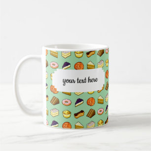 Pixel Art Delicious Cakes Pattiserie Mönster Kaffemugg