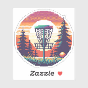 Pixel Art Disk Golf Course Klistermärken