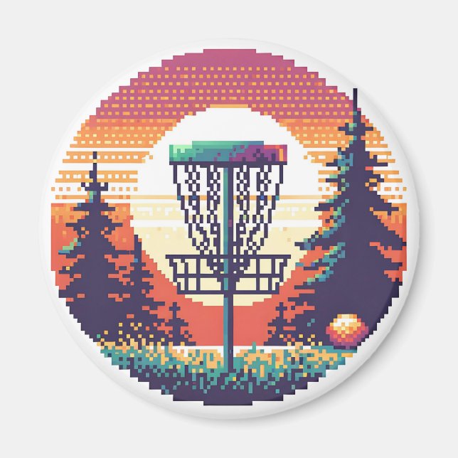 Pixel Art Disk Golf Course Magnet (Framsidan)
