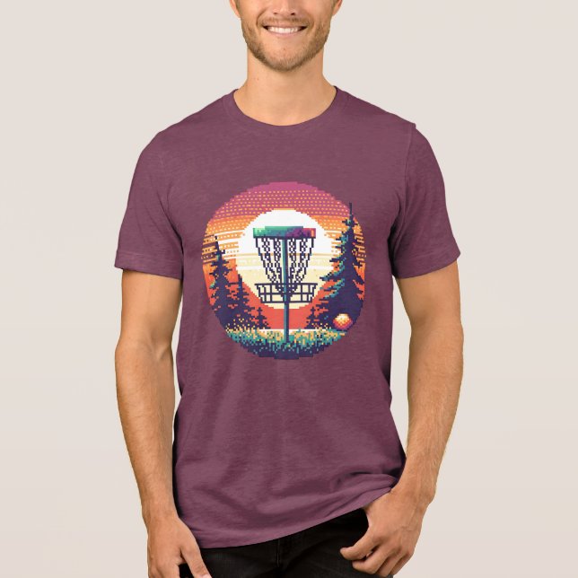 Pixel Art Disk Golf Course T Shirt (Framsida)