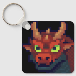 Pixel Art, dragon sleutelhanger  Nyckelring