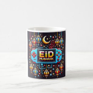 Pixel Art Eid Mubarak-spel Kaffemugg