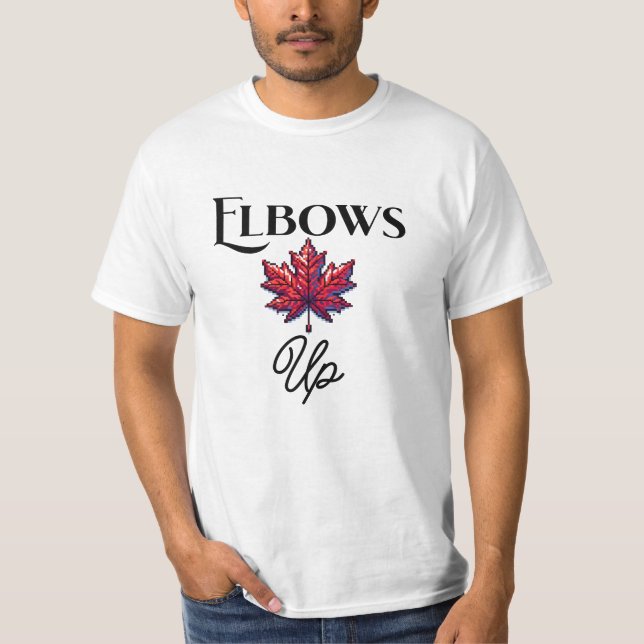 Pixel Art Elbows upp | Kanadas support och Ally T Shirt (Framsida)