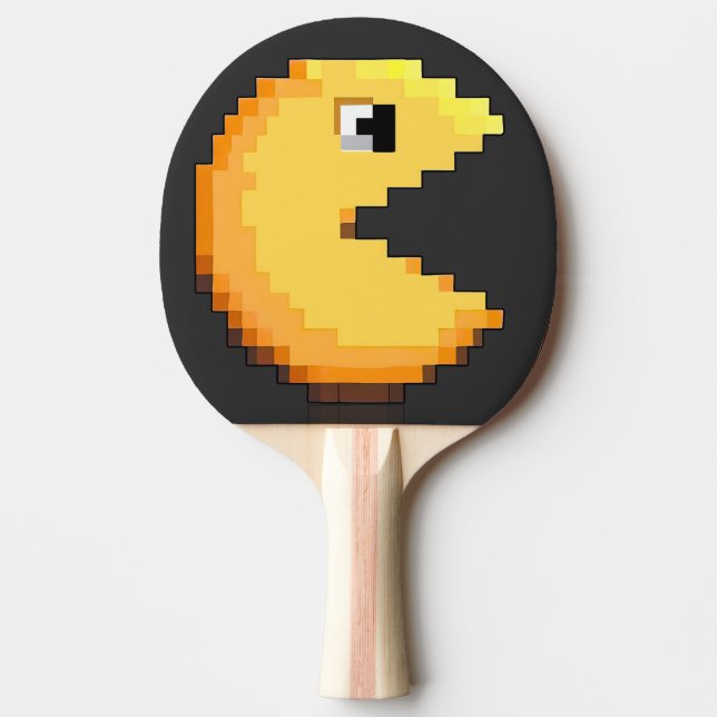  pixel art fanart tribute PacMan jaune noir Pingisracket (Framsidan)