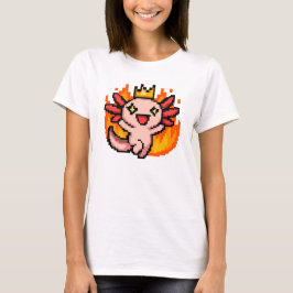 Pixel Art Fiery Crowned Axolotl T Shirt