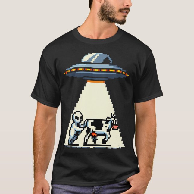 Pixel Art för bortförda kor T Shirt (Framsida)
