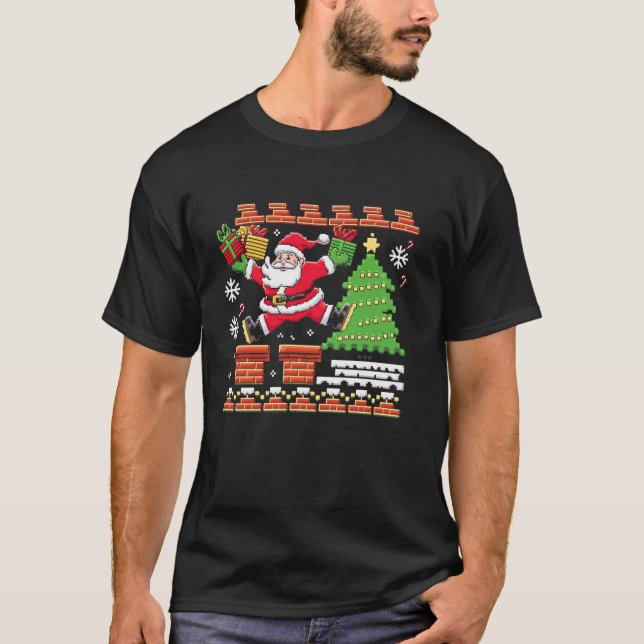 Pixel Art G i julpixelspel i Jultomten T Shirt (Framsida)