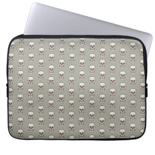 Pixel Art Gothic Spooky Skull Mönster Laptop Fodral
