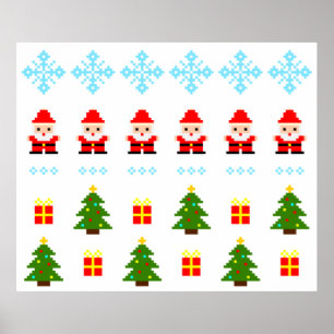 Pixel Art Jul Poster