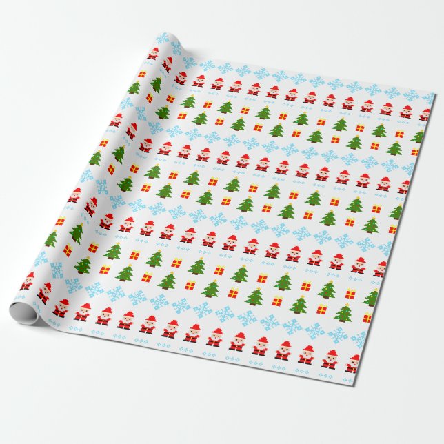 Pixel Art Jul Presentpapper (Utrullad)