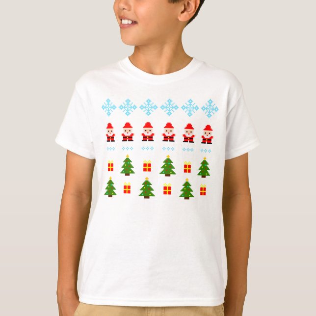 Pixel Art-jul T Shirt (Framsida)