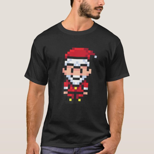 Pixel Art Jultomten God jul Jultomten T Shirt (Framsida)