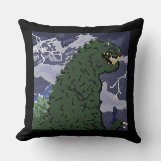 Pixel Art Kaiju Dekorativ kudde
