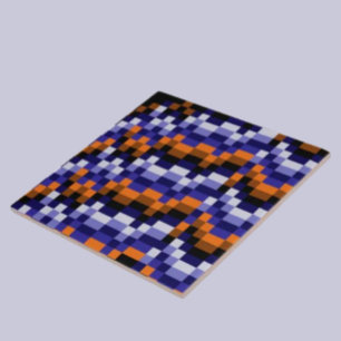 Pixel Art Keramiska Plattor – Blåa, Orange & Jordn Kakelplatta