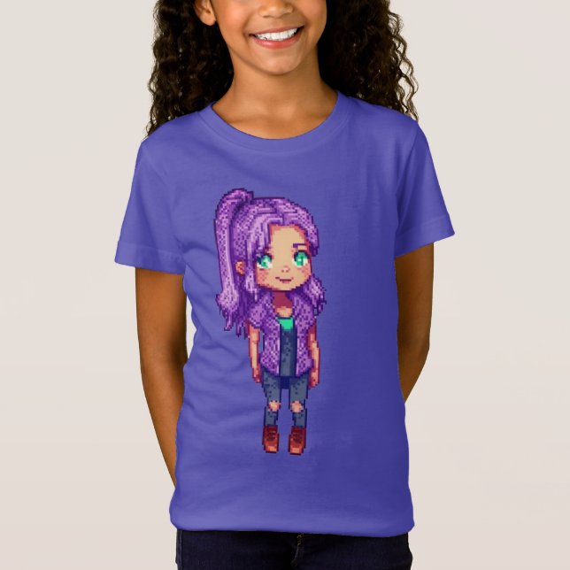 Pixel Art-Lila Hair T Shirt (Framsida)