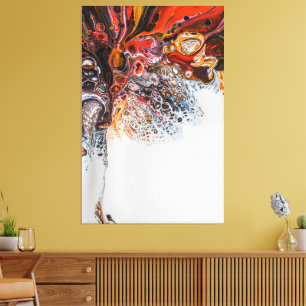 Pixel Art Ljusa färger Stunning Red Guld Blue Canvastryck