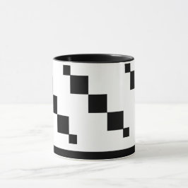 Pixel Art Mugg - Svartvit, minimalistisk Stil