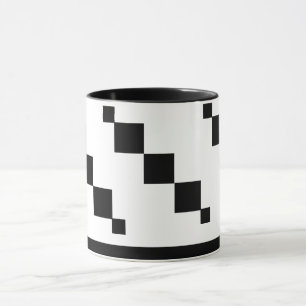 Pixel Art Mugg - Svartvit, minimalistisk Stil