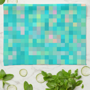 Pixel Art Multifärgad Mönster Kökshandduk