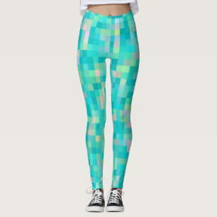 Pixel Art Multifärgad Mönster Leggings