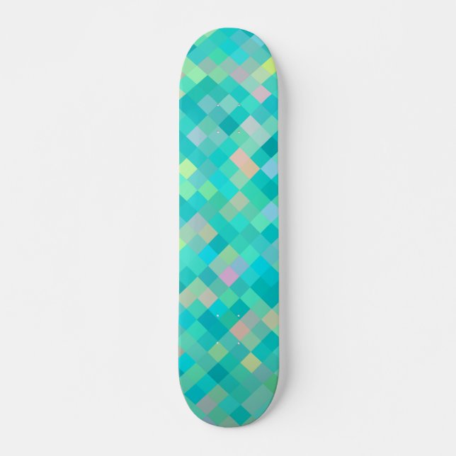 Pixel Art Multifärgad Mönster Mini Skateboard Bräda 18,5 Cm (Framsida)