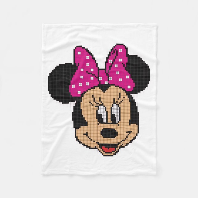 Pixel Art Mus med Rosa Slöja Fleecefilt (Framsidan)