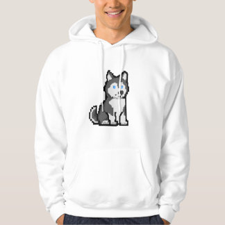 Pixel Art Nyfiken Husky Hoodie