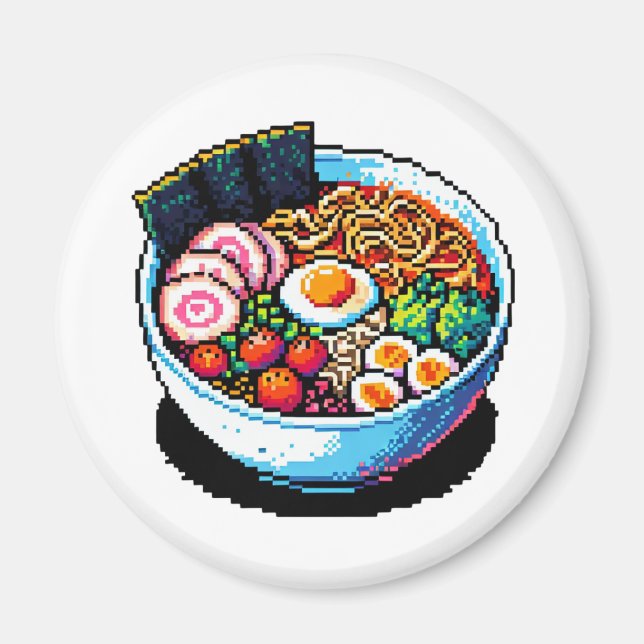 Pixel Art Ramen Noodles Magnet (Framsidan)