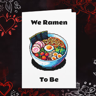 Pixel Art Ramen Noodles Pun Funny Valentindagen Kort