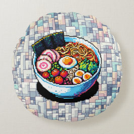 Pixel Art Ramen Noodles Rund Kudde