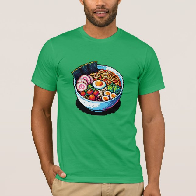 Pixel Art Ramen Noodles T Shirt (Framsida)
