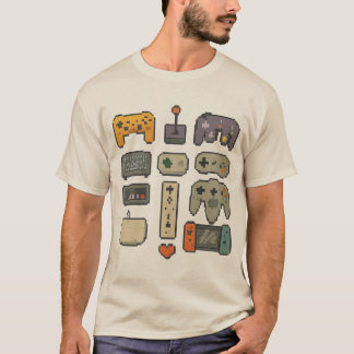 Pixel Art – Retro & Modern Game Controllers (trans T Shirt