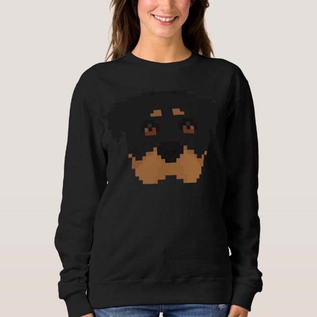 Pixel Art Rottweiler T Shirt (Framsida)