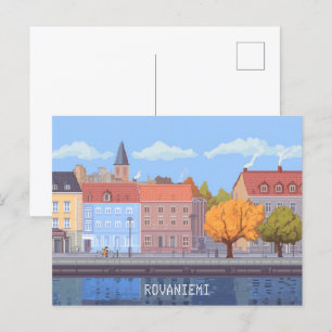 Pixel Art Rovaniemi Finland Vykort