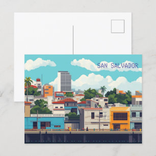Pixel Art San Salvador El Salvador Vykort