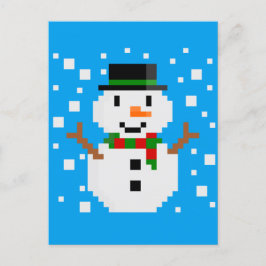Pixel Art SNÖGUBBE Helg Vykort