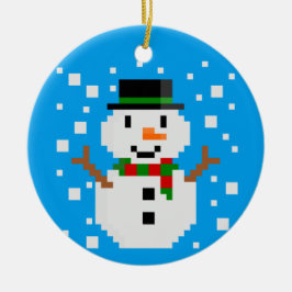 Pixel Art SNÖGUBBE julprydnad Julgransprydnad Keramik