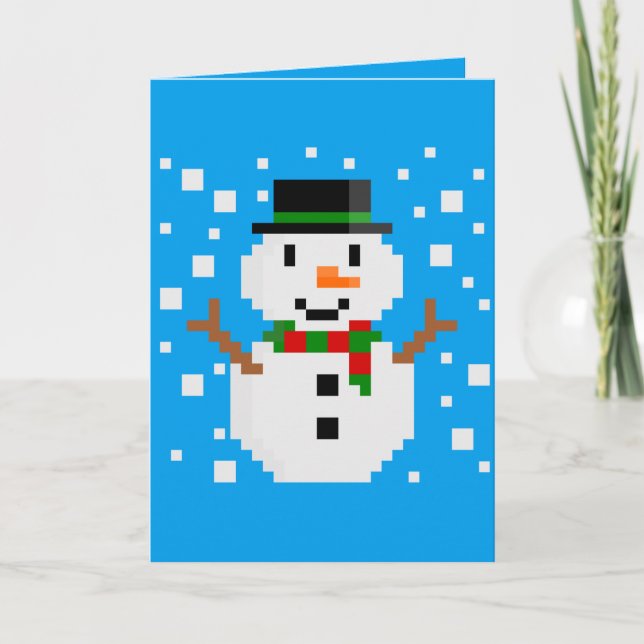 Pixel Art SNÖGUBBE Kort (Framsida)