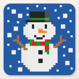 Pixel Art SNÖMAN 1 Underlägg Papper Kvadrat