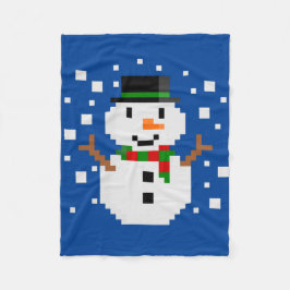Pixel Art SNOMAN Fleecefilt